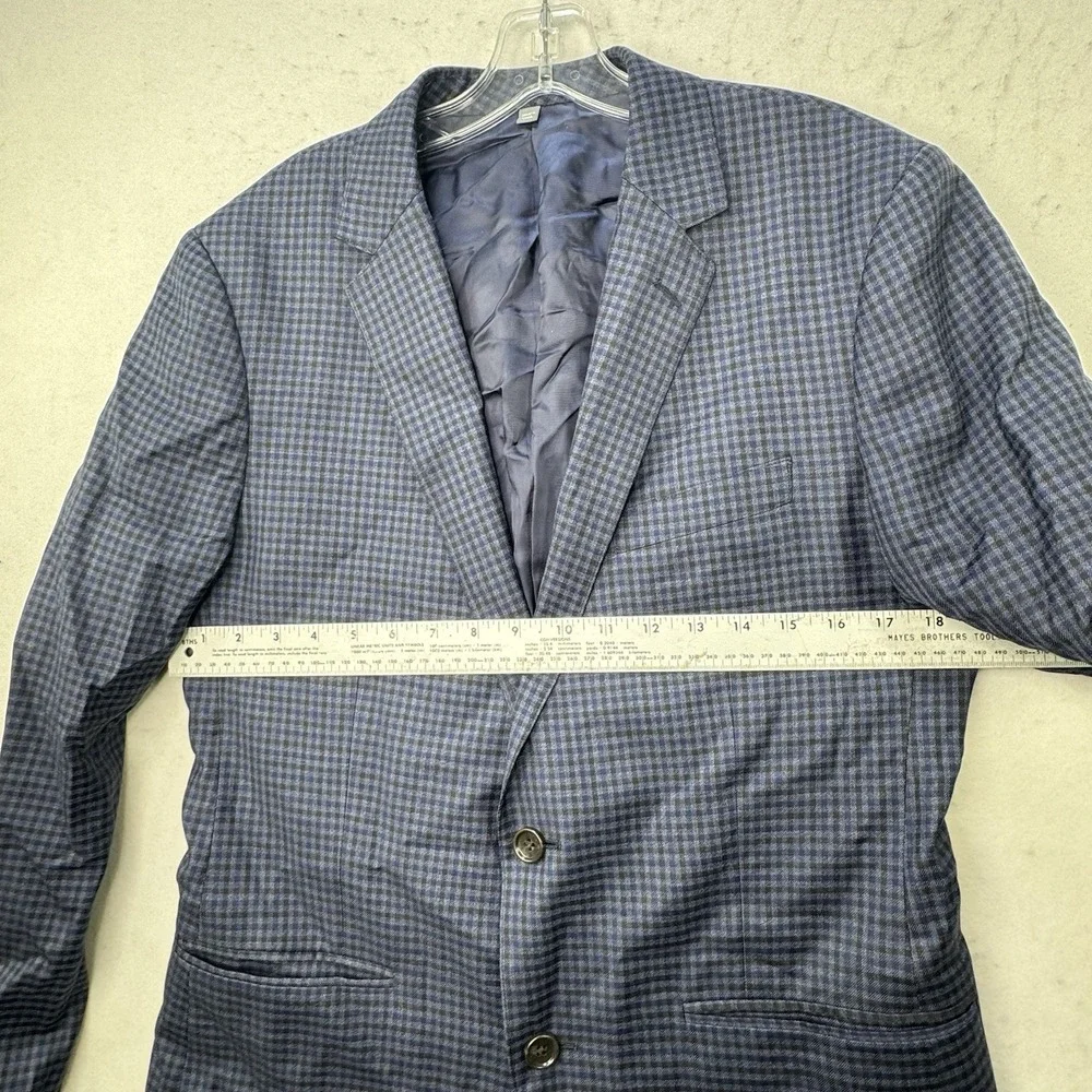 Bonobos‎ Men's Slim Fit Guabello 100% Wool Blue Plaid Blazer 40r 2 Button Preppy